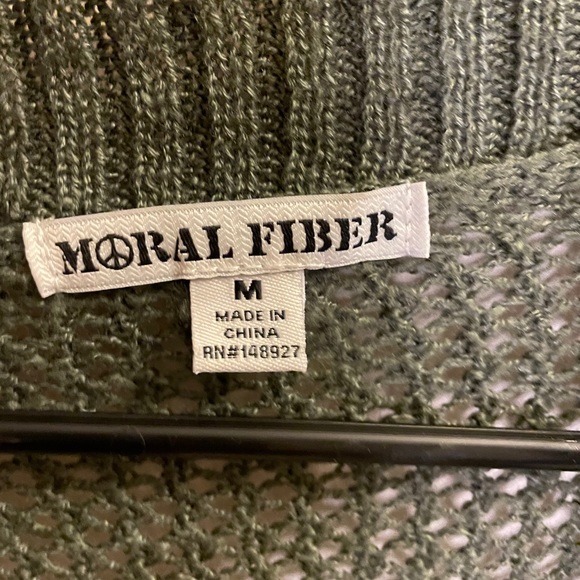 Green loose knit cardigan - Picture 3 of 3